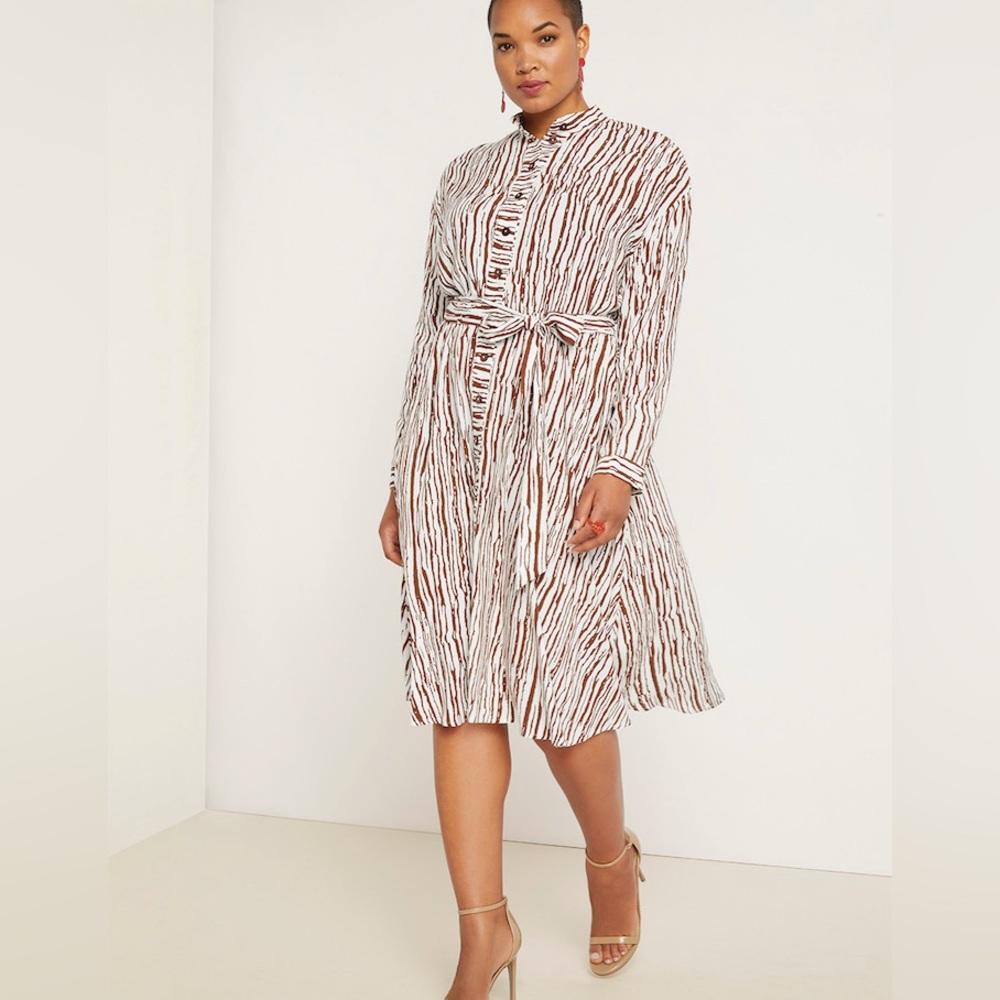 Eloquii Zebra Print Long Sleeve Dress sz. 16